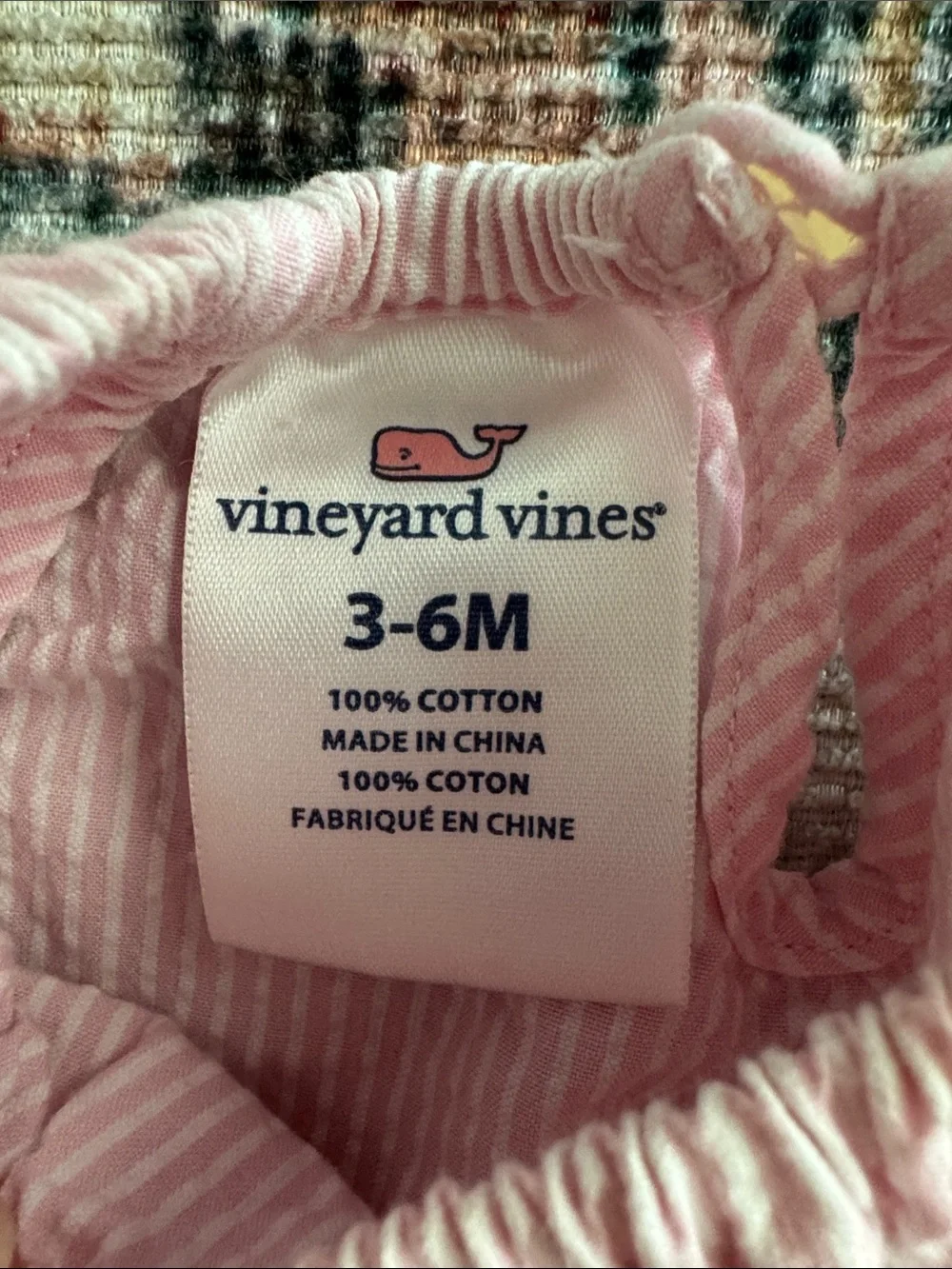 Vineyard Vines Pink Seersucker Top & Whale Bloomers Set